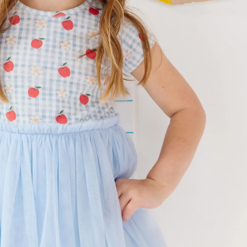 Apple Gingham Short Sleeve Dress