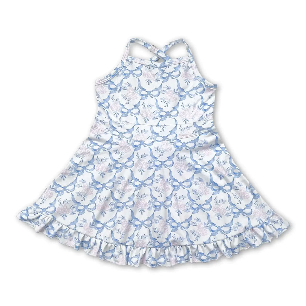 Floral Athletic Dress- Bows and Floral