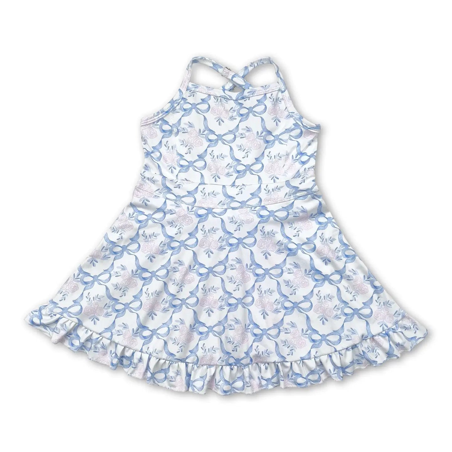 Floral Athletic Dress- Bows and Floral