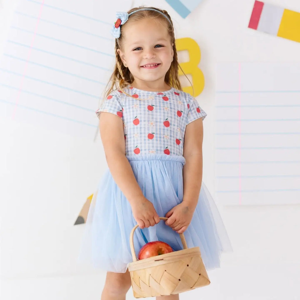 Apple Gingham Short Sleeve Dress