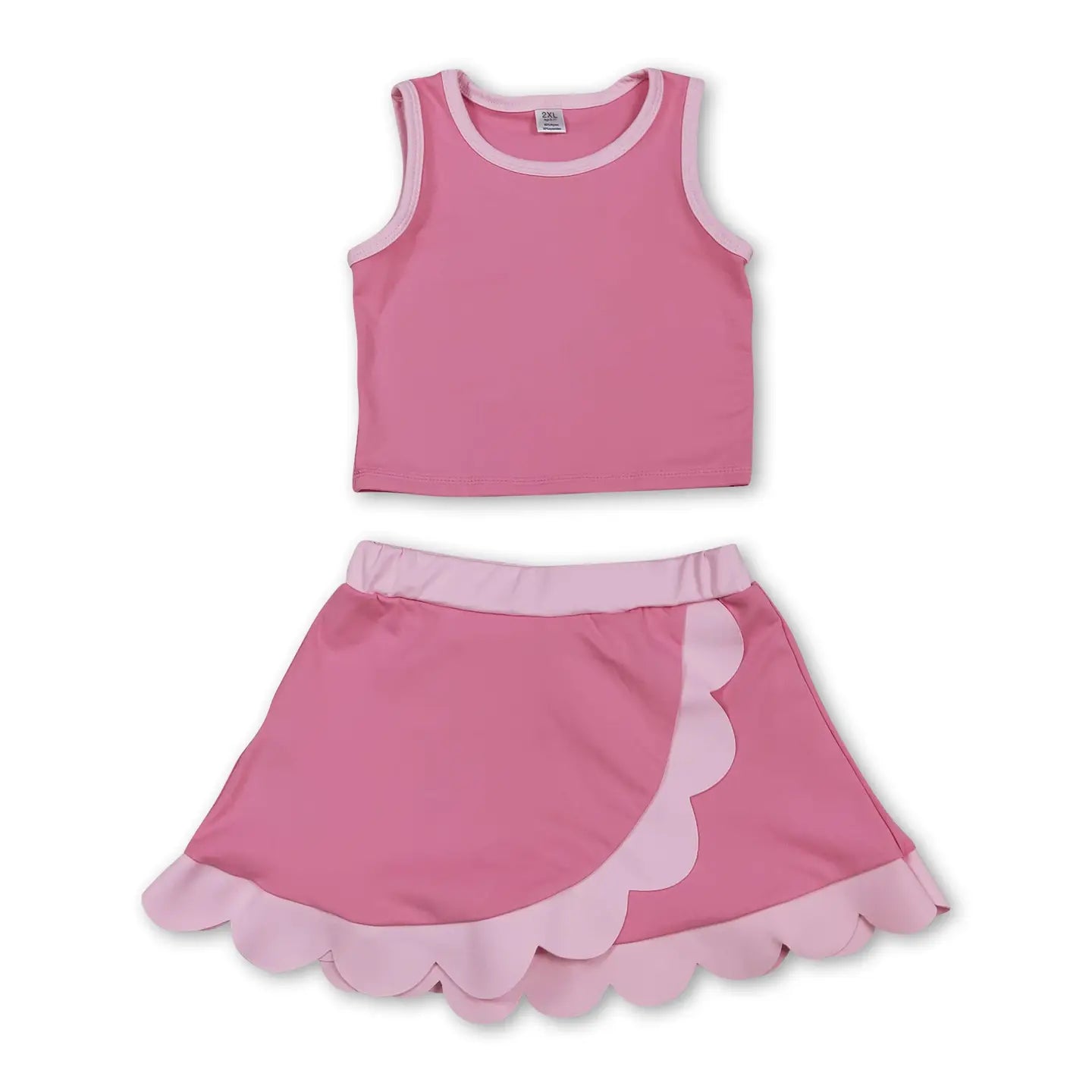 Pink Two-Piece Scalloped Set (Copy) (Copy)