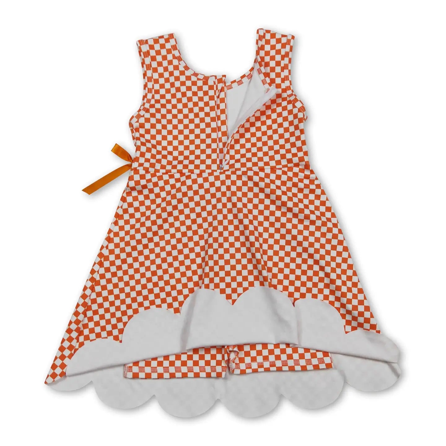 Game Day Ready Athletic Dress - Orange Gingham