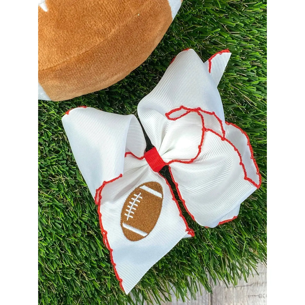 Embroidered Football Bow