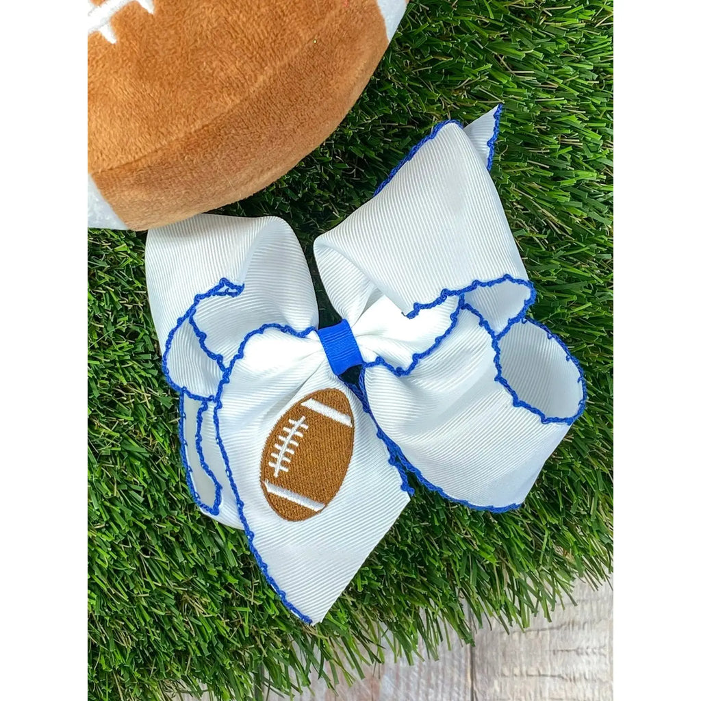Embroidered Football Bow