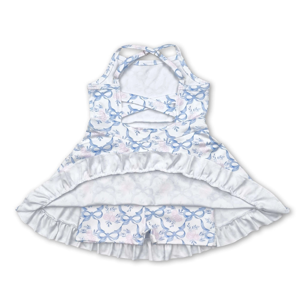 Floral Athletic Dress- Bows and Floral