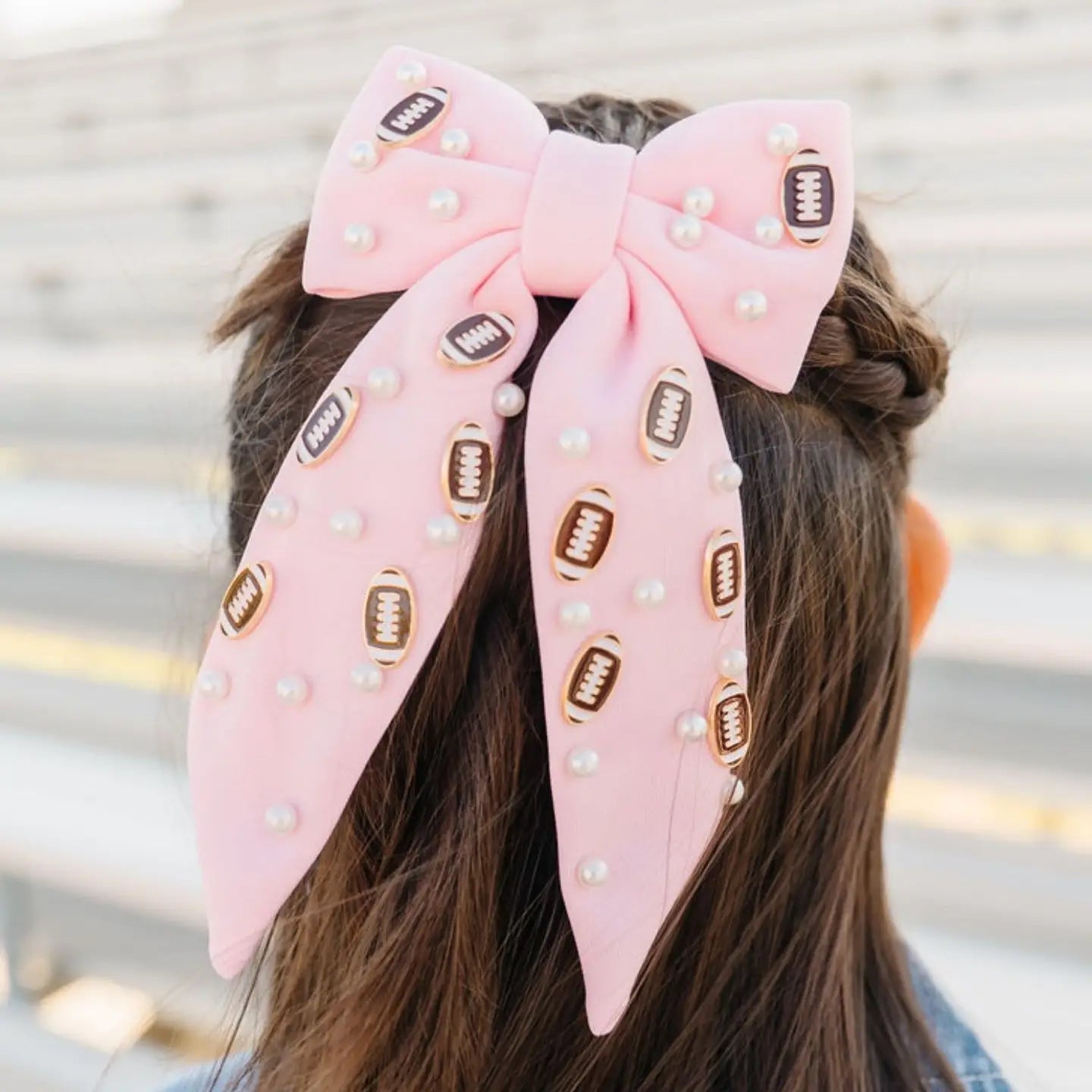 Football Embellished Bow