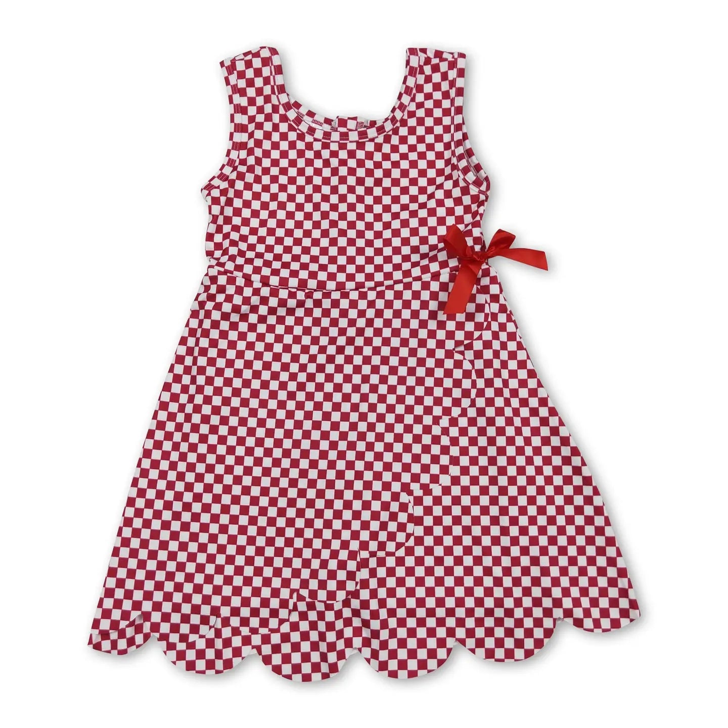 Game Day Ready Athletic Dress - Red Gingham