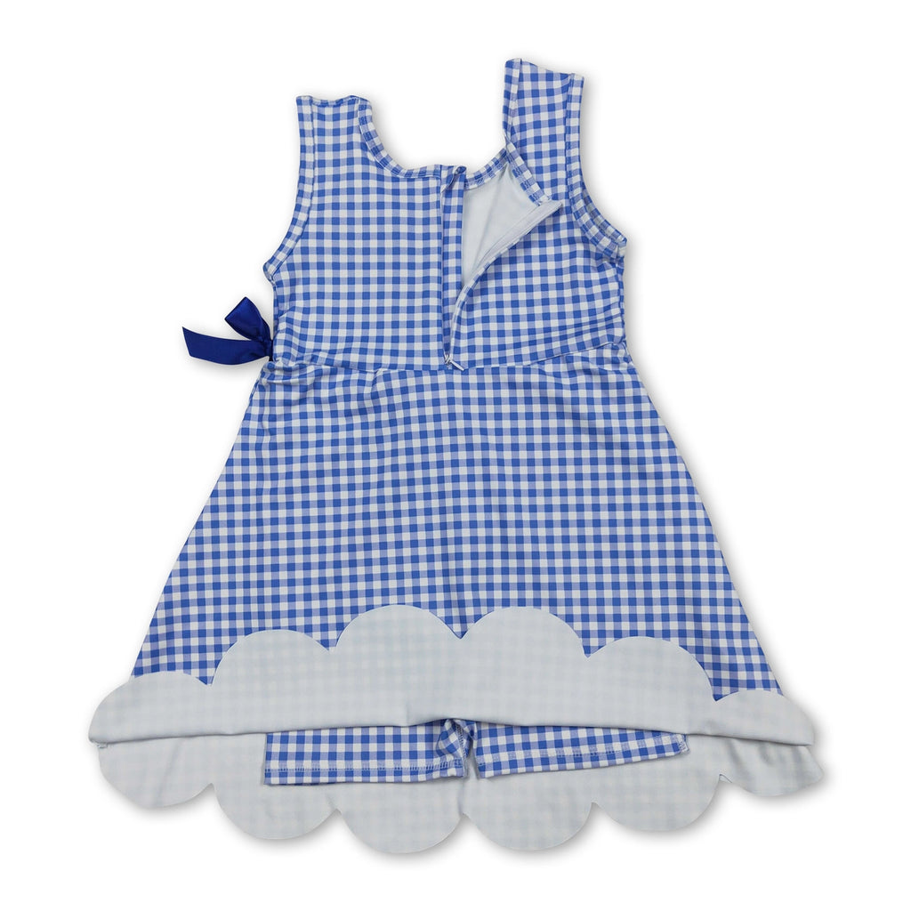 Game Day Ready Athletic Dress - Blue Gingham