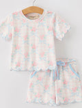 Sweet Floral and Bow Short Set