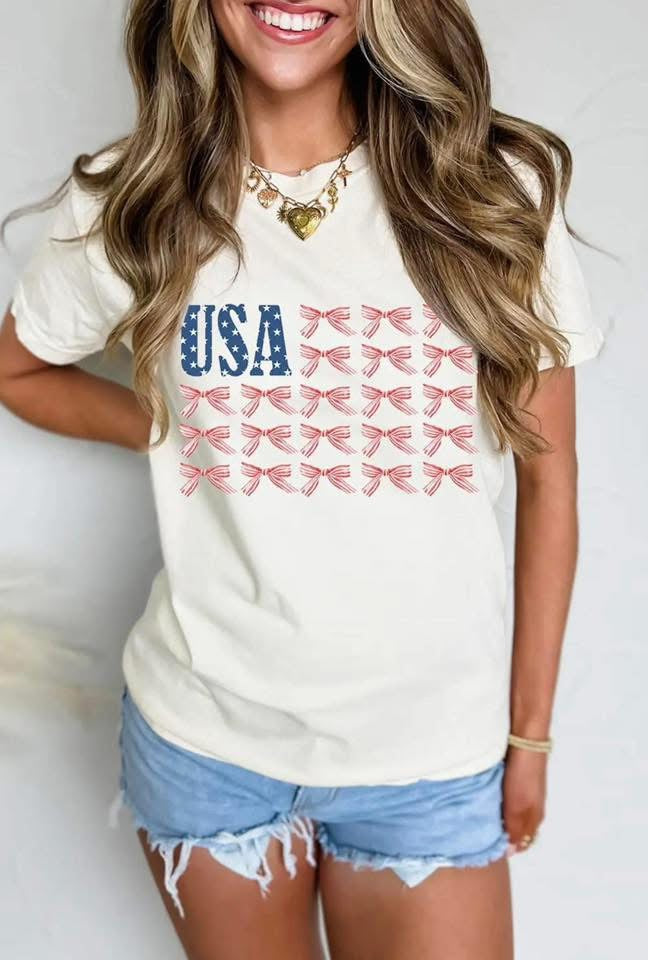 USA ribbon tee