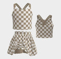 Girls checkered active set - Taupe