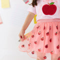 Apple Sequin Scalloped Tutu Skirt
