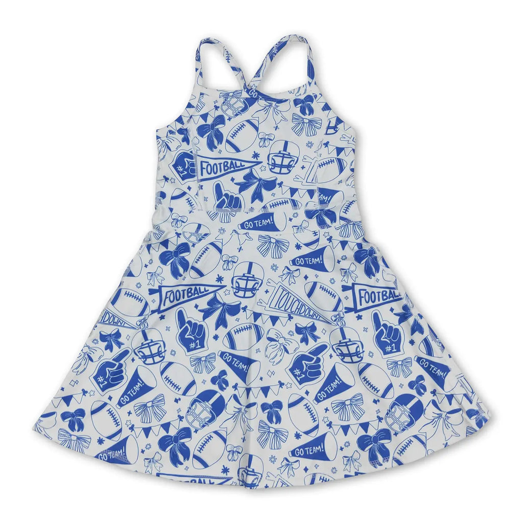 Game Day Ready Athletic Dress - Blue and White