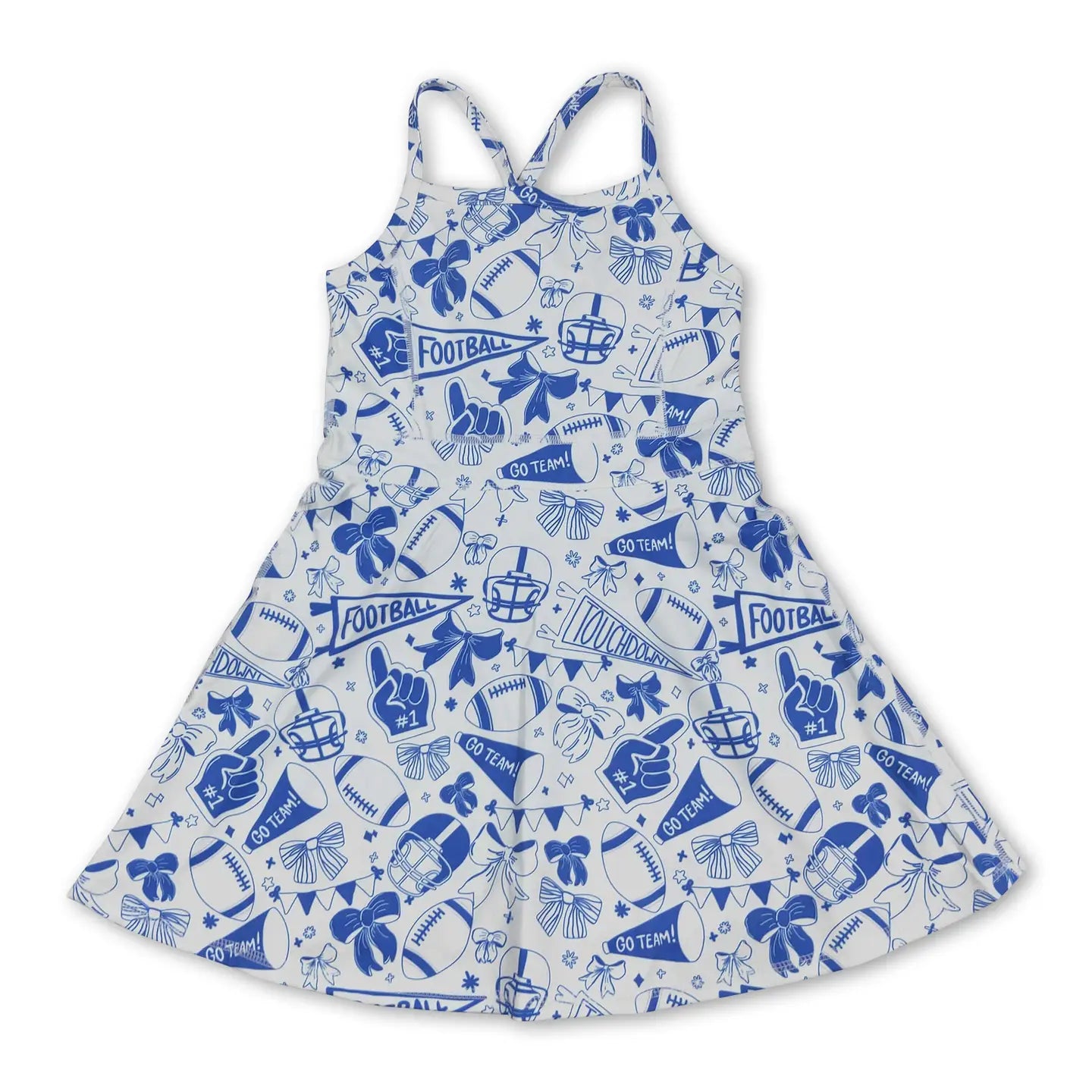 Game Day Ready Athletic Dress - Blue and White