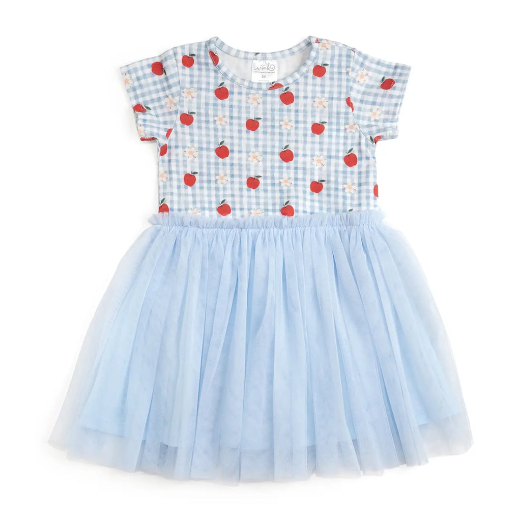 Apple Gingham Short Sleeve Dress