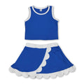 Blue and White Two-Piece Scalloped Set