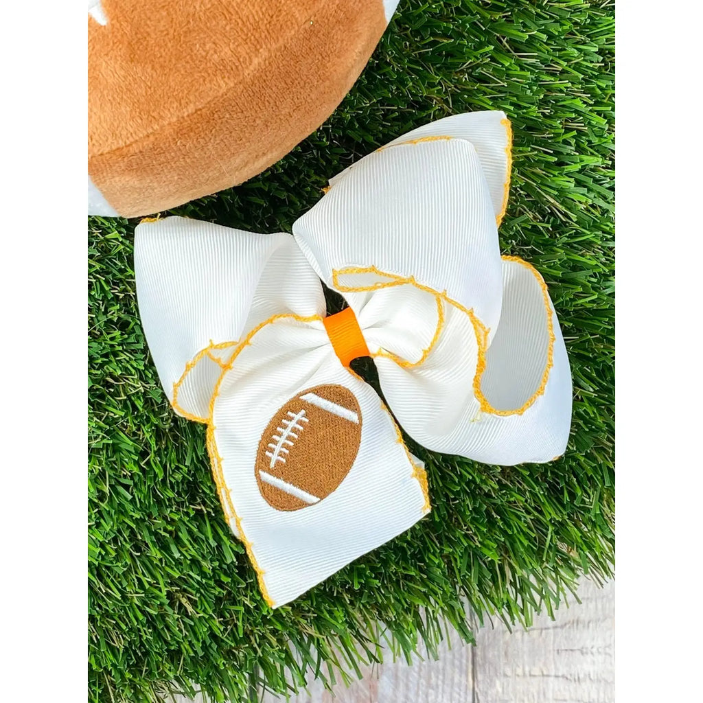 Embroidered Football Bow